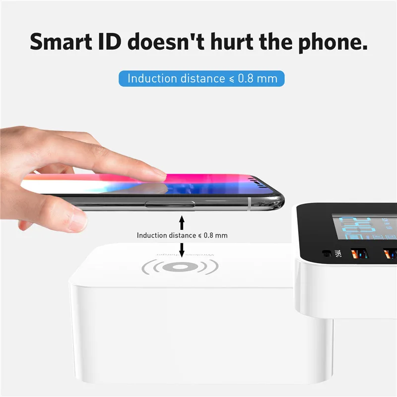 Быстрая зарядка QC 3,0 Smart type C Мульти USB зарядное устройство беспроводное настенное зарядное устройство Led Быстрая зарядка для мобильных телефонов для iPhone samsung Xiaomi