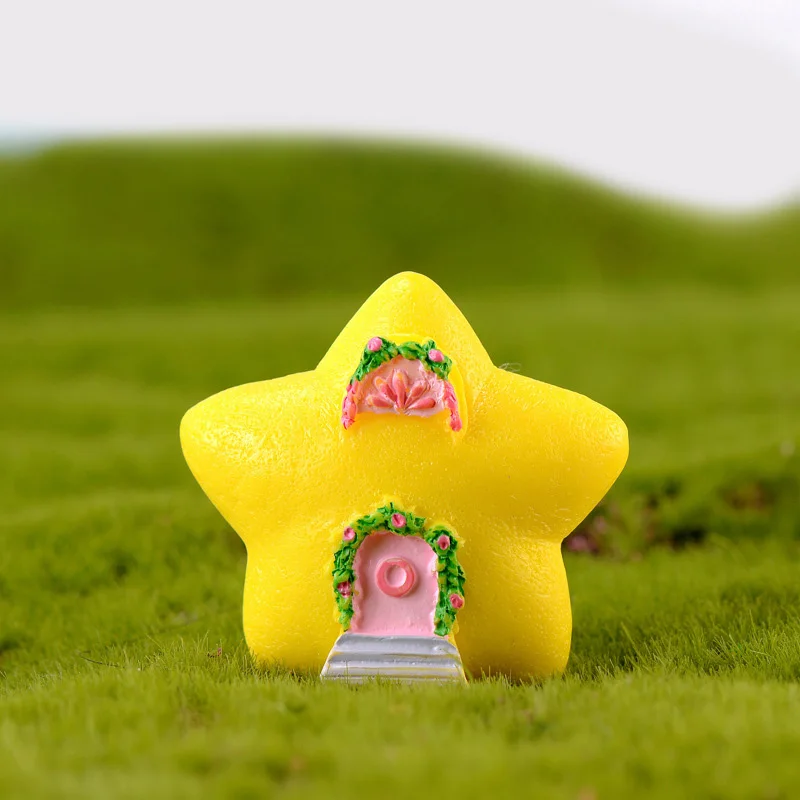 4 шт. мини смолы Луна/звезда/солнце/облако дом микро Пейзаж САД DIY