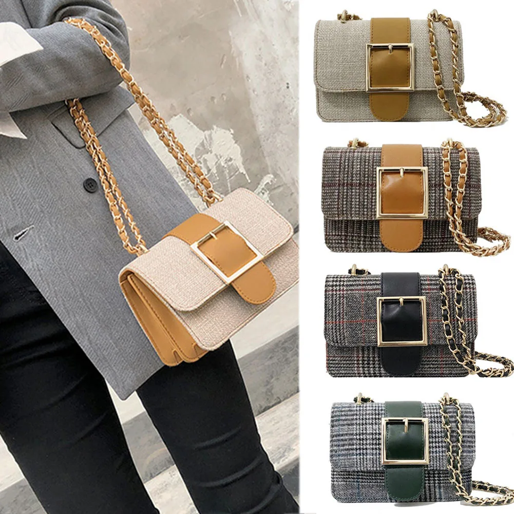 Классическая мода Хаундстут сумка Креста тела новый Для женщин Chic шерстяная