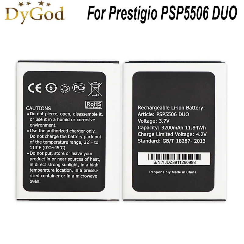 DyGod 3200mAh батарея для Prestigio Grace Q5 PSP 5506DUO 5506 DUO высокое качество Мобильный телефон
