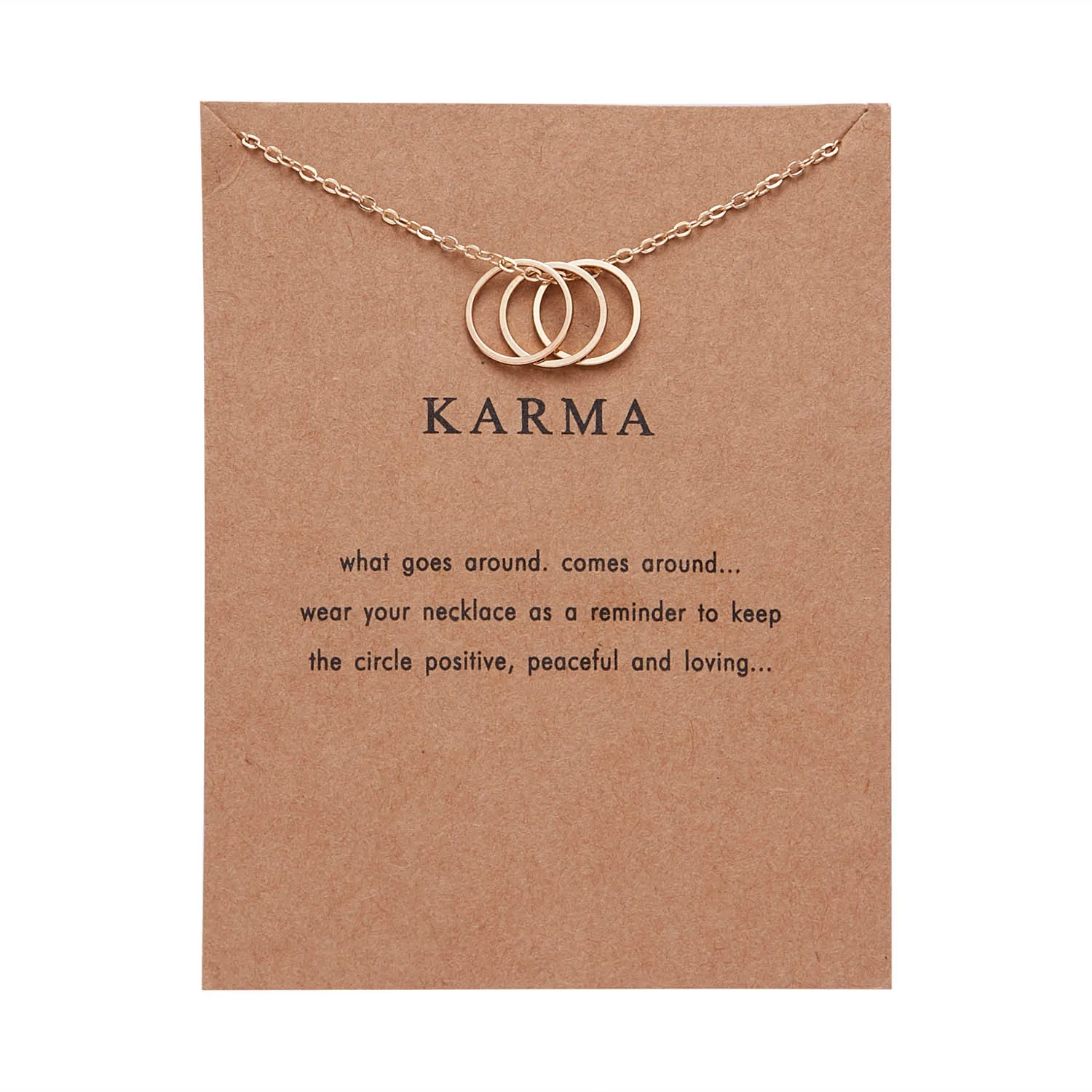 Золотое ожерелье Karma с тремя кольцами|Ожерелья подвеской| |