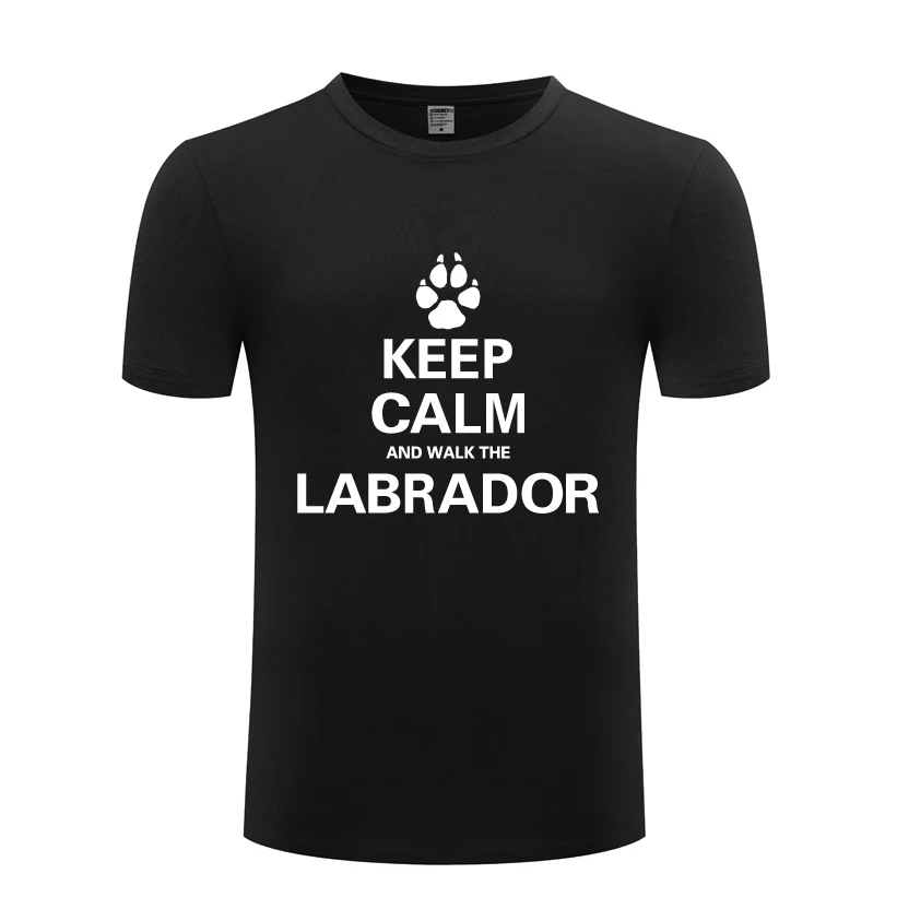 Футболка мужская с надписью Keep Calm and Walk лабрадор собака подарок новинка 2018