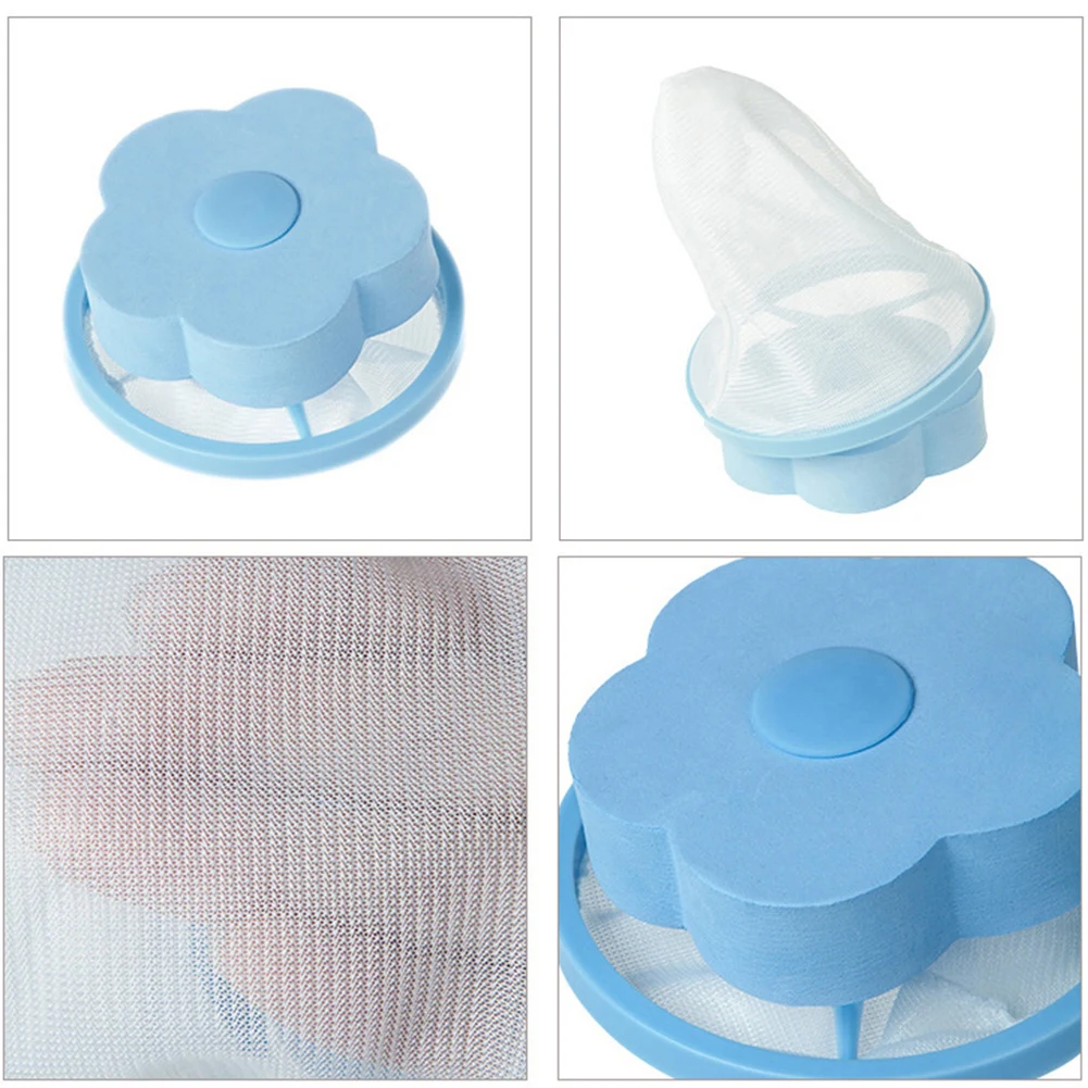 

2Pcs Flower Lint Hair Catcher Mesh Pouch Washing Machine Catcher Floating Ball Pouch Laundry Lint Filter Bag Cleaning Tools
