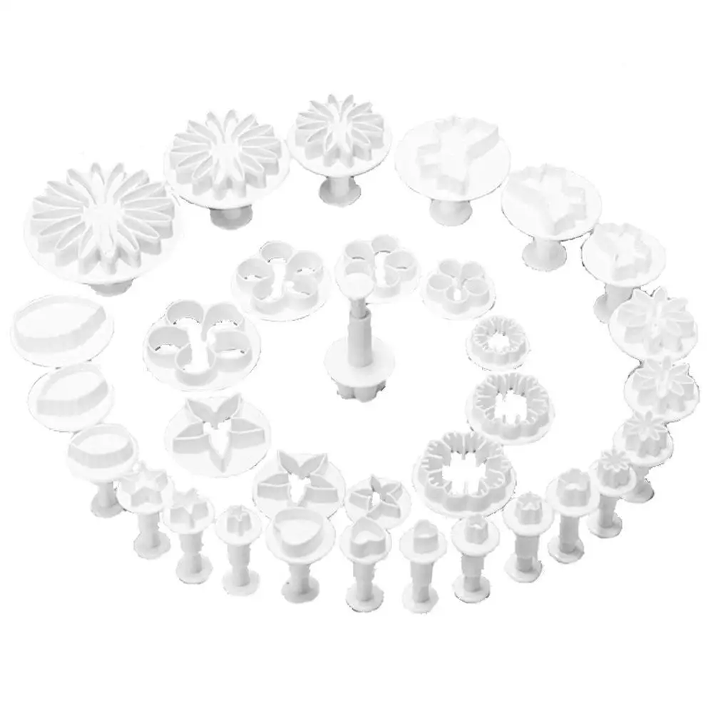 

33PCS Cake Fondant Sugarcraft Mold Icing Plunger Flower Cutters Decorating Mould Tools Fondant Plunger Cutters Cake Tools
