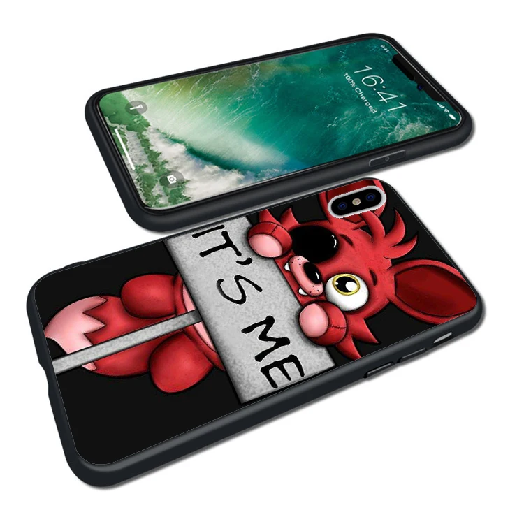 Coque FNAF Plush Foxy Black Soft Silicone Phone Case for iPhone XS Max XR 7 8 Plus 5S 5 SE 6 6S Luxury iPod Touch 5. |