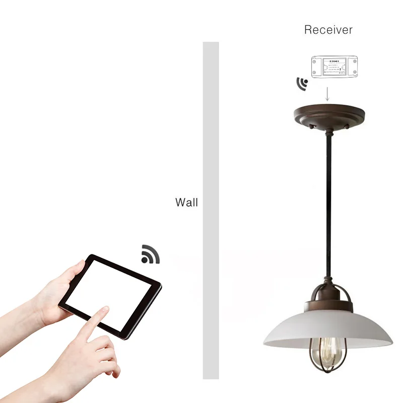 433 МГц туя APP Wifi Remote реле Модуль 220 V 1 Gang Беспроводной умный дом лампы голос