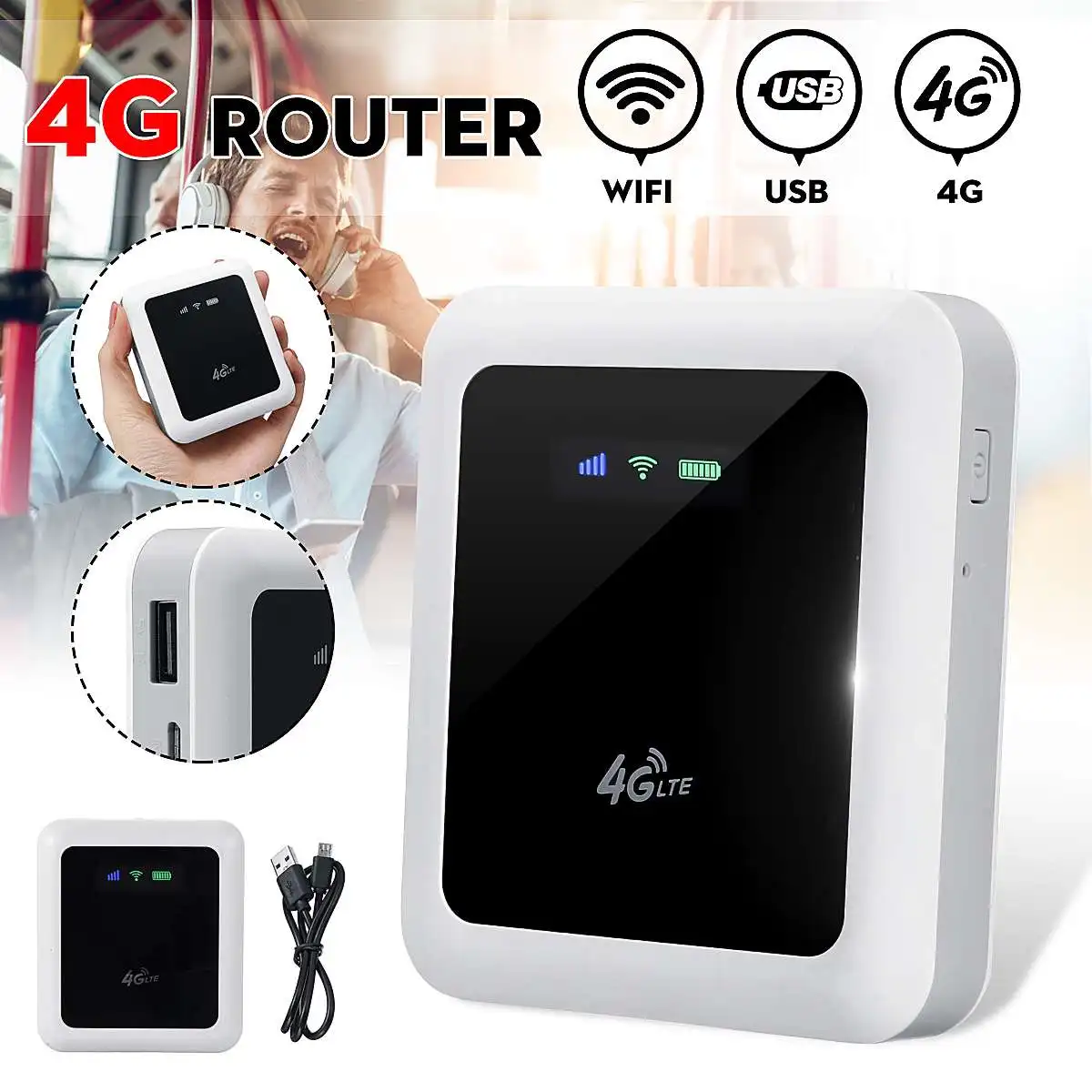 4G LTE роутер мобильный WiFi беспроводной мини роутер портативный модем с точкой доступа светодиодный дисплей для автомобиля дома путешествия Кемпинг с слотом для sim-карты