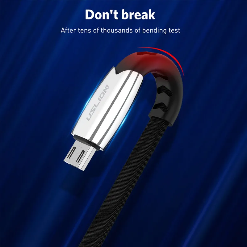 USLION Micro USB зарядное устройство кабель для быстрой зарядки samsung Xiaomi huawei Microusb