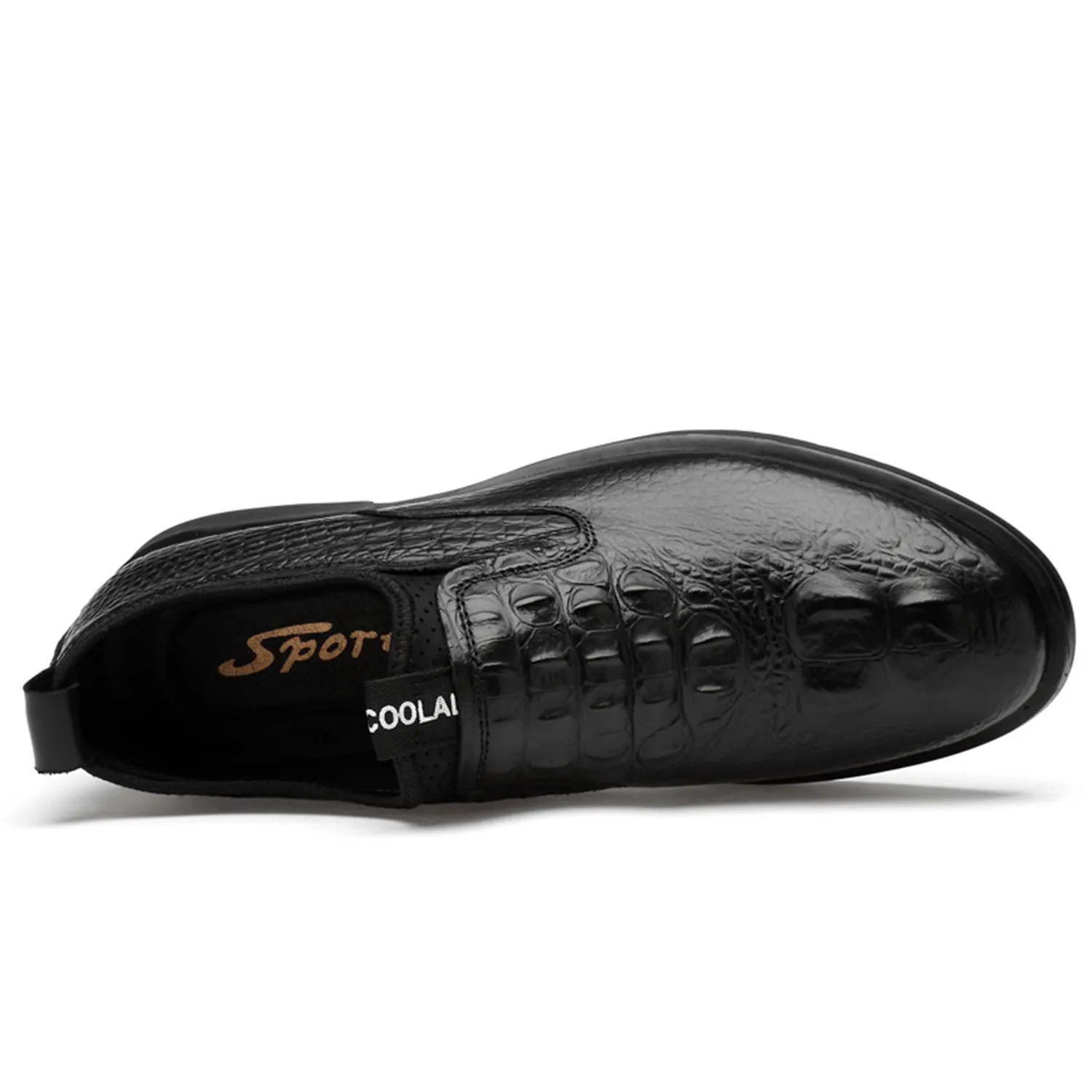 Кожаные туфли с перфорацией мужские повседневные Мокасины без застежки лоферы