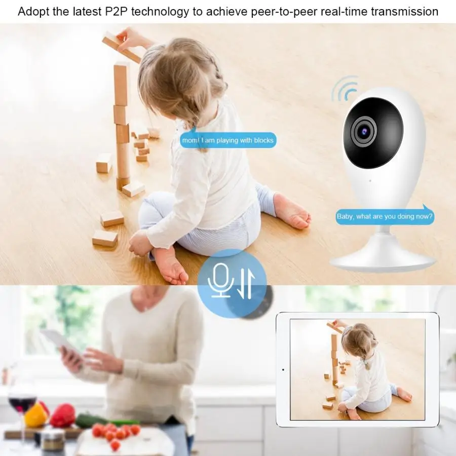 IP камера 720P HD Беспроводная с поддержкой Wi Fi и функцией ночного видения|Камеры