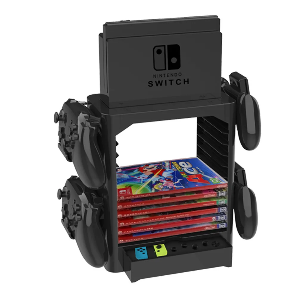 Multifunctional Disc Storage Tower 10 games CD holder Vertical Stand For Nintend Switch NS Console And Accessories Space Saving |