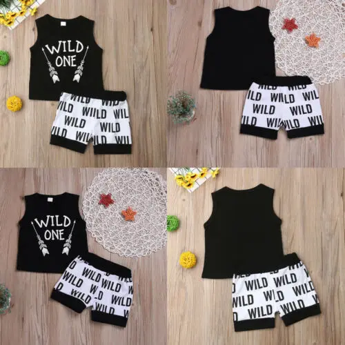 2019 Brand 2pcs Toddler Newborn Baby Boy Clothes Letter Arrow T-shirt Tops+Letter Pants Summer New Clothing Sets Cool 3-24M |