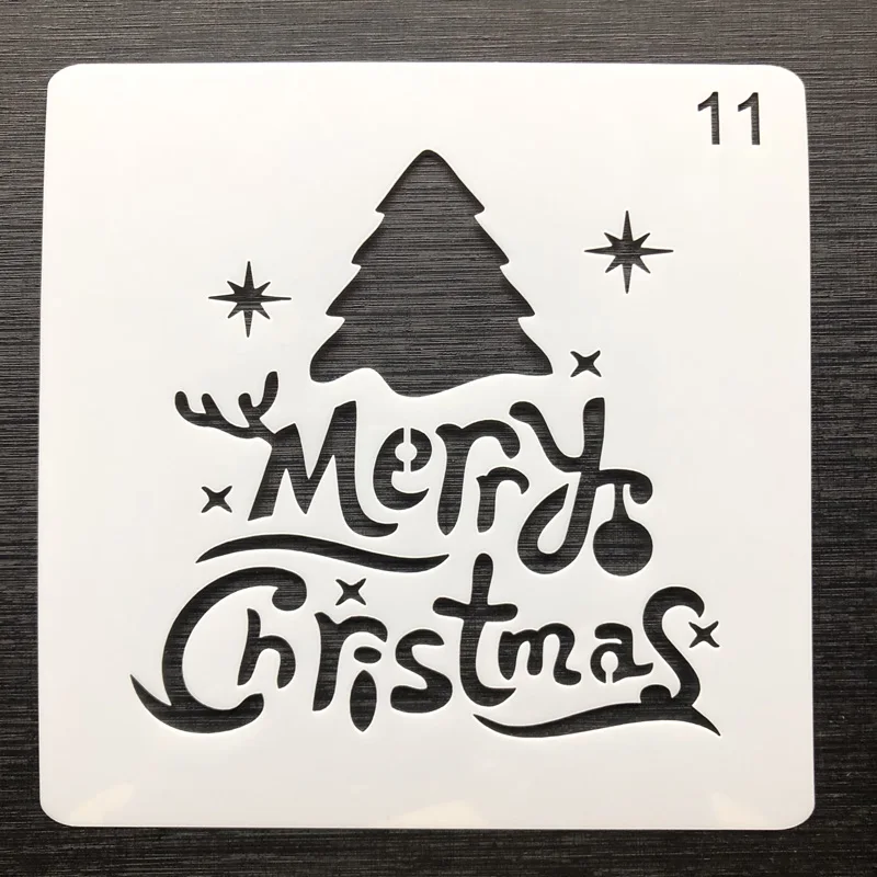Шаблон-раскраска из мягкого пластика с надписью &quotMerry Christmas&quot трафарет для