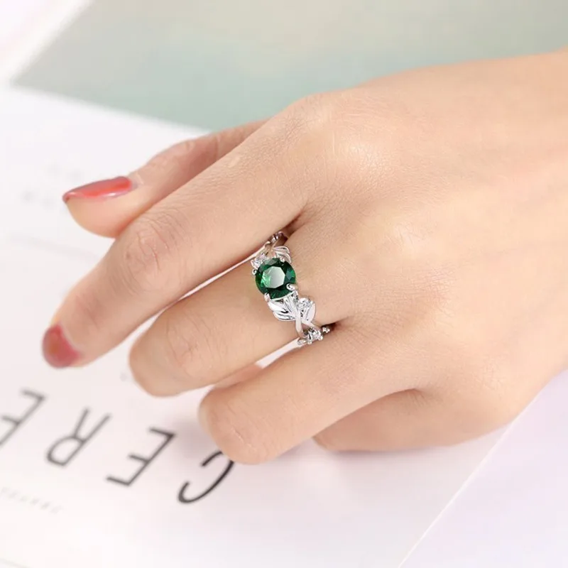 Женское Обручальное Кольцо Anillos обручальное кольцо серебряного цвета с листьями