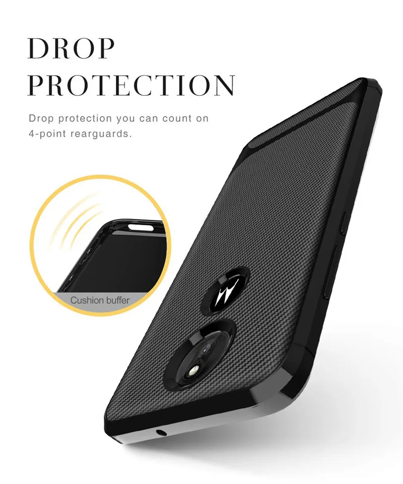 Чехол из углеродного волокна для Moto Z4 Play G7 Plus мягкий ударопрочный чехол ТПУ с