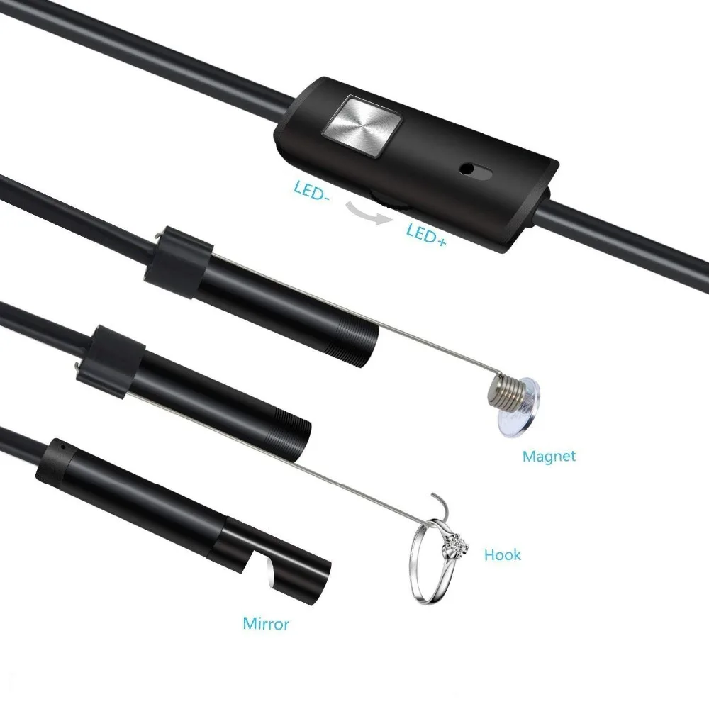 

Android Endoscope Camera Mini USB Borescopes 480P 1m-2m Snake Soft Wire Led Lighting Inspection Camera Car Repair