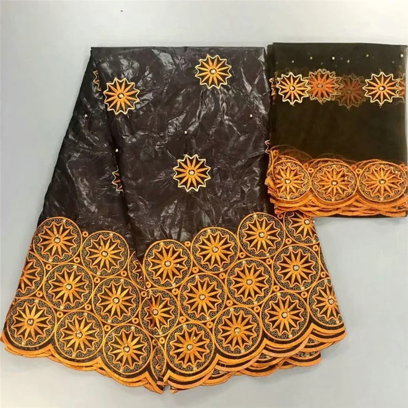 Hot sale flower and circle pattern with golden beads Satin Fabric 2 yards Net Lace HLB12 Free shipping nice WAX lace | Дом и сад