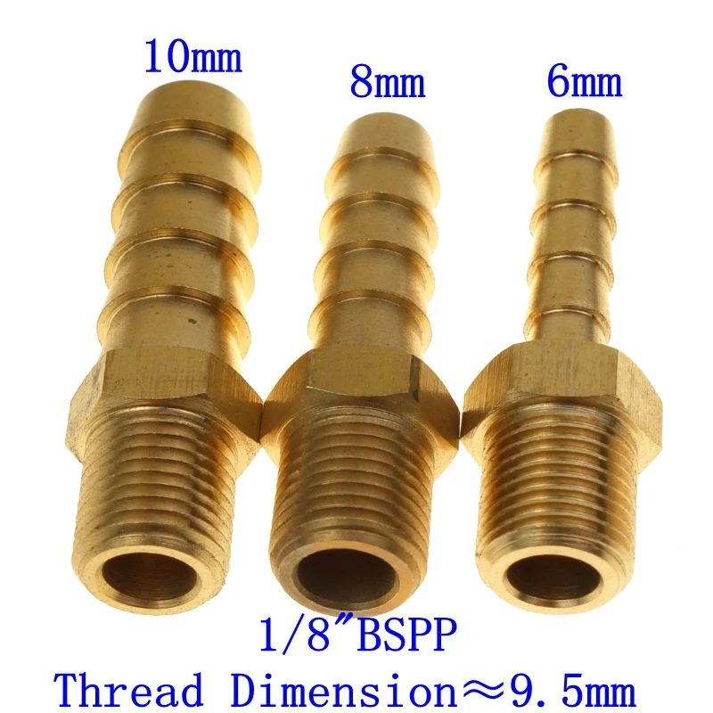 Латунный шланг фитинг для водяного воздушного топлива 6 мм 8 10 12 ID * 1/8 &quot1/4&quot 3/8