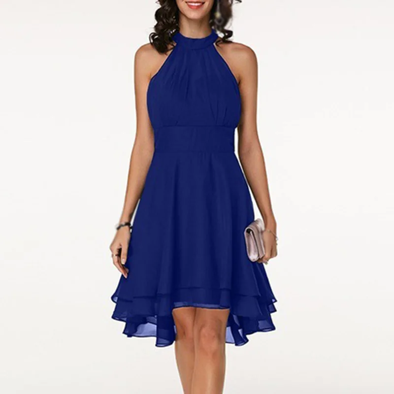 Женские платья размера плюс новинка 2019 модные шифоновые без рукавов | Женская