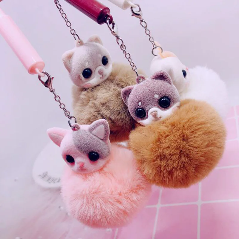 Kawaii мягкие товары для кошек гелевая ручка милые меховой шарик подвеска