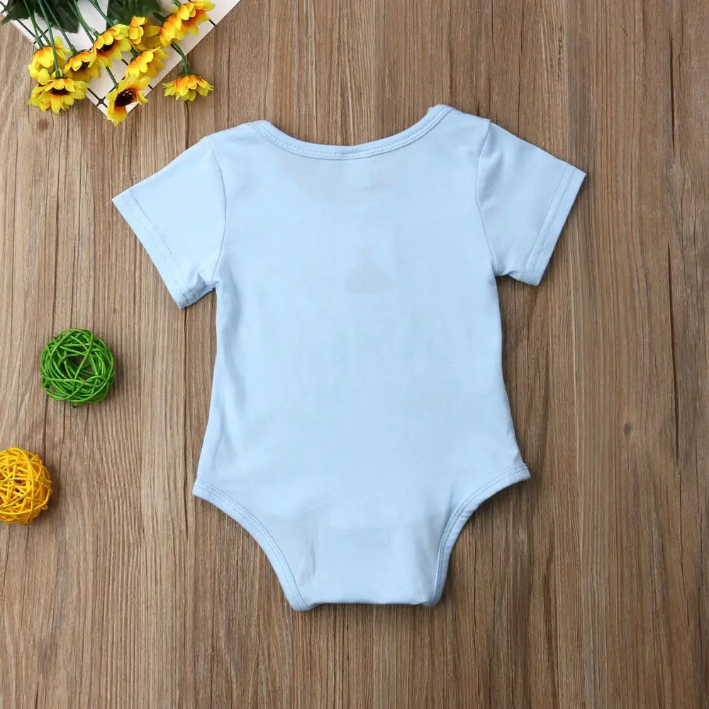 

Infant Newborn Baby Boy Girl Bodysuit Letter Print Casual Cotton Clothes Short Sleeve Sunsuit Cute Baby Clothing 3-24M