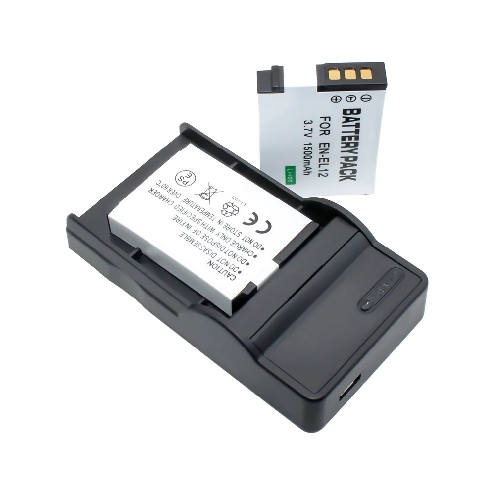 1500mah 2 шт EN-EL12 EN EL12 камера зарядное устройство набор для Nikon Coolpix AW100 AW100S AW130 A900 W300 S800C