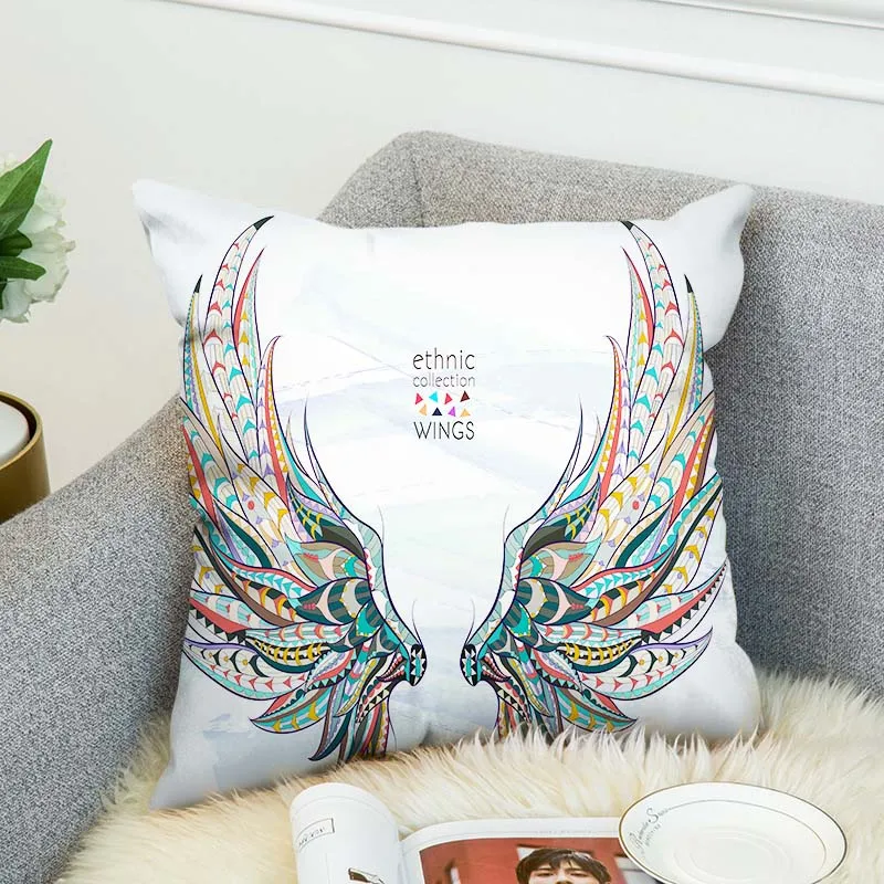 Двухсторонняя наволочка с цифровым 3D рисунком золотого орла декоративный чехол