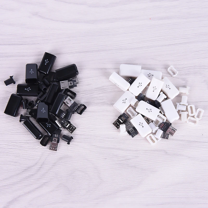 10 шт./компл. 4 в 1 DIY Micro USB тип сварки Мужской 5 штепсельный разъем w/пластиковая