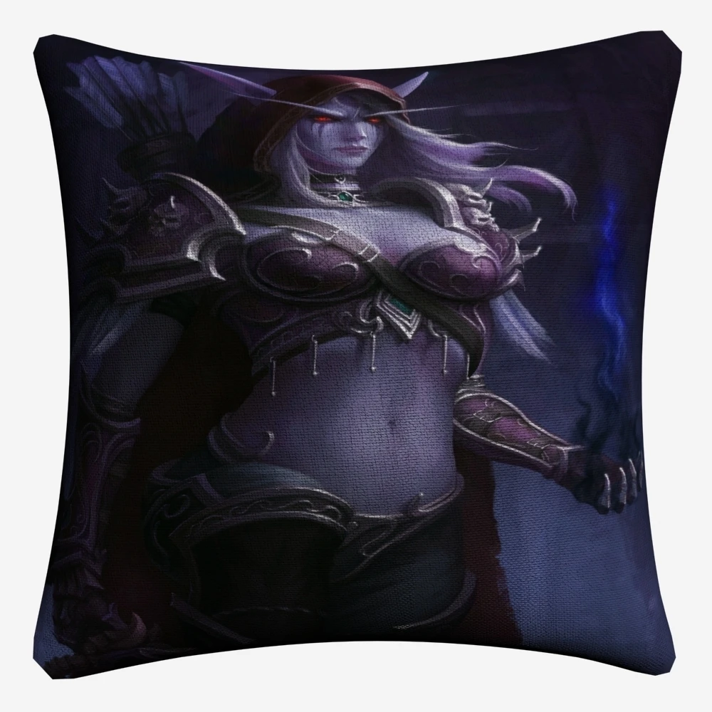 Sylvanas Windrunner WOW игра декоративная льняная Наволочка на подушку размером 45*45 см