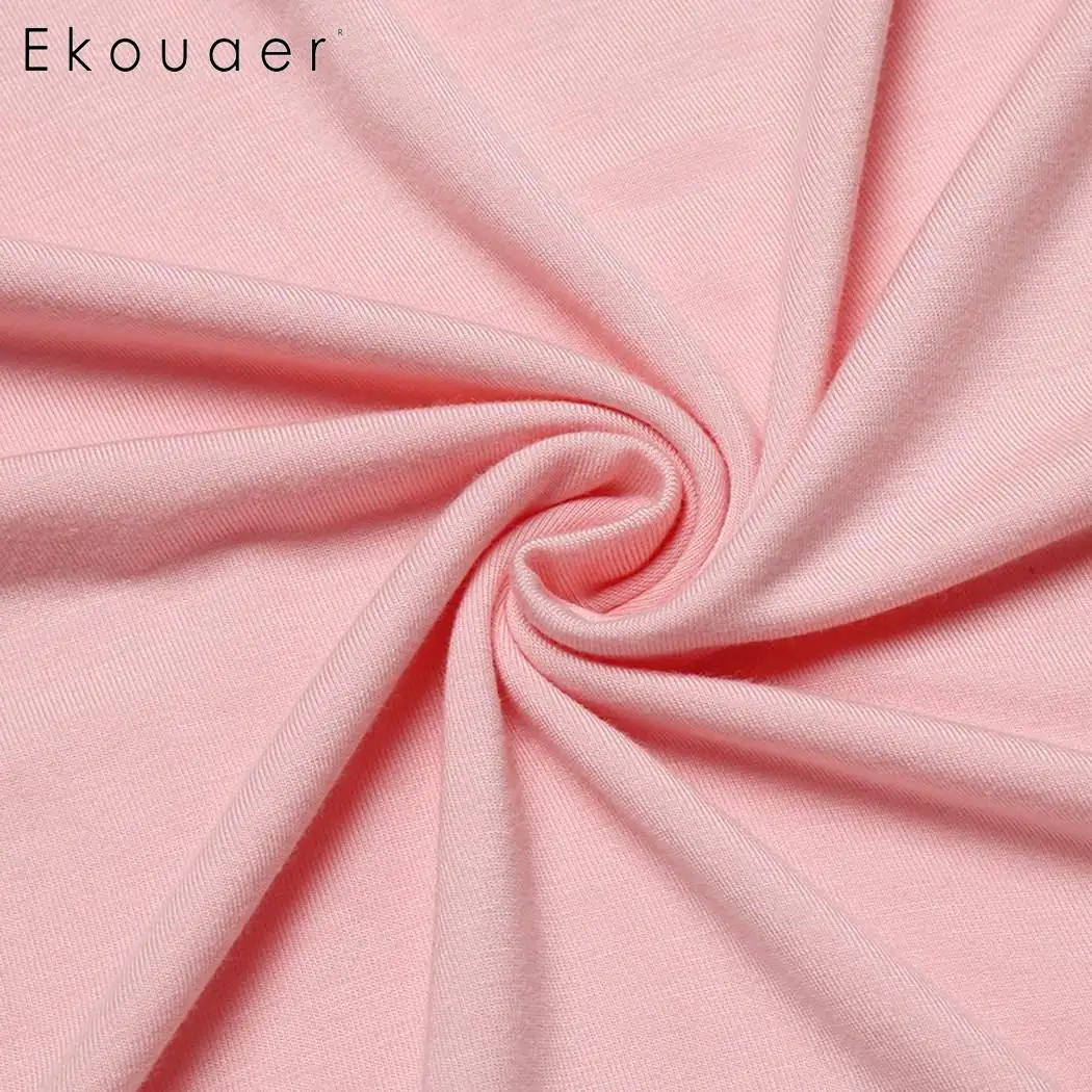 Ekouaer Women Cotton Nightgown Sleep Dress Short Sleeve Loose Nightdress Home Nightwear Ladies Cozy Chemise Sleepshirts | Женская одежда