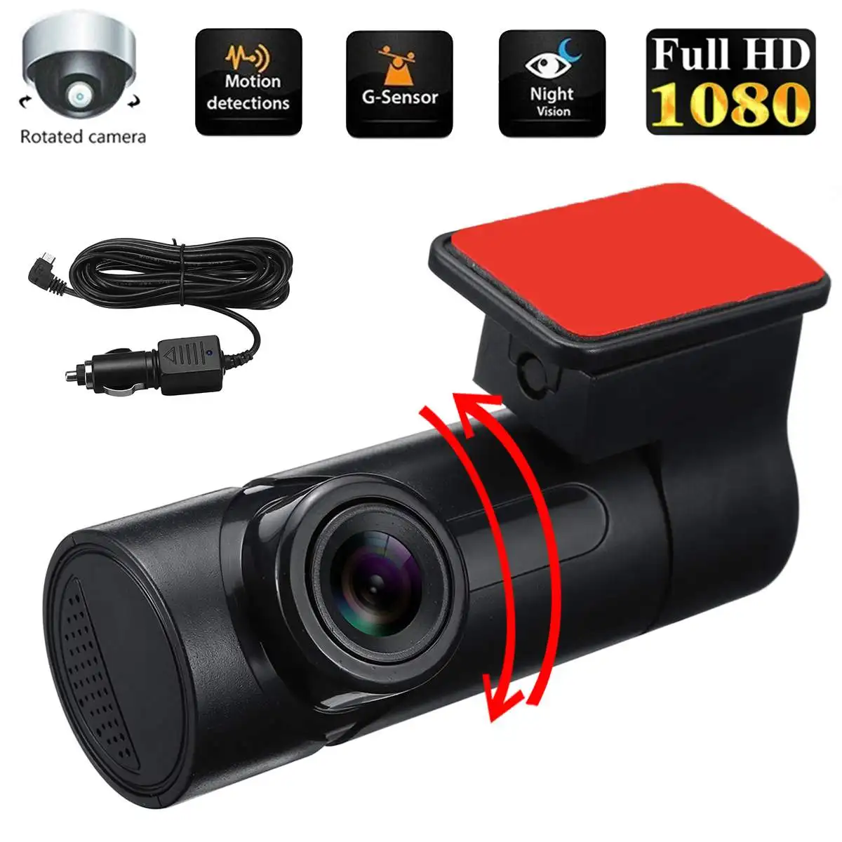 FHD 1080P Мини Автомобильный видеорегистратор с ночным видением 270 градусов