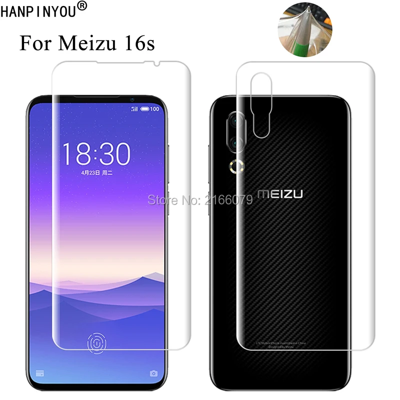Для Meizu 16s 6 2 &quotмягкая задняя крышка из ТПУ Защитная прозрачная пленка +
