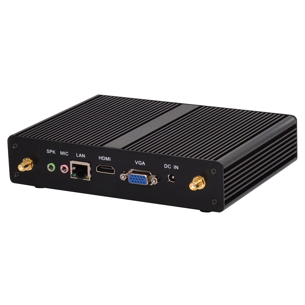 HUNSN безвентиляторный мини-ПК, BM05,Intel Celeron 2955U / Pentium 3825U 3695U,Kodi Box,Windows 11 Pro,WiFi,VGA, HDMI, LAN, 4 x USB3.0,