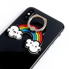Кольцо-держатель для мобильного телефона с изображением радуги и кактуса, Украшение DIY, кольцо для мобильного телефона