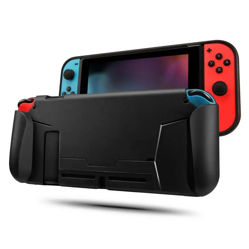 

Protective Case Cover For Nintendo Switch Comfortable Soft TPU Grip Case Scratch Shock Absorption Cover With 8 Thumb Grips Caps