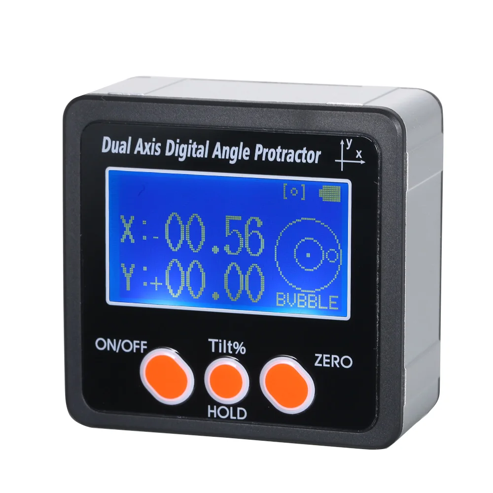 

Mini Digital Angle Protractor Dual Axis Zinc Alloy Shell 360° Measuring Range LCD Display IP65 Backlight Digital Inclinometer