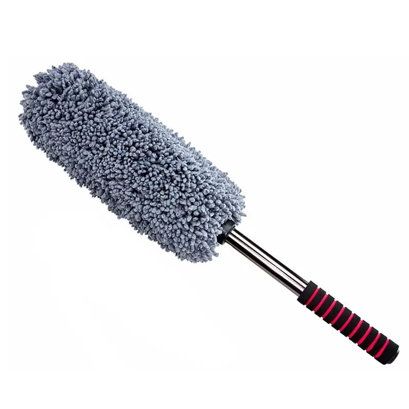 

Telescopic Retractable Microfiber Car Wax Brush Multipurpose Car Duster Lint Free Pollen Removing Car Cleaning Brush Tool (Grey)