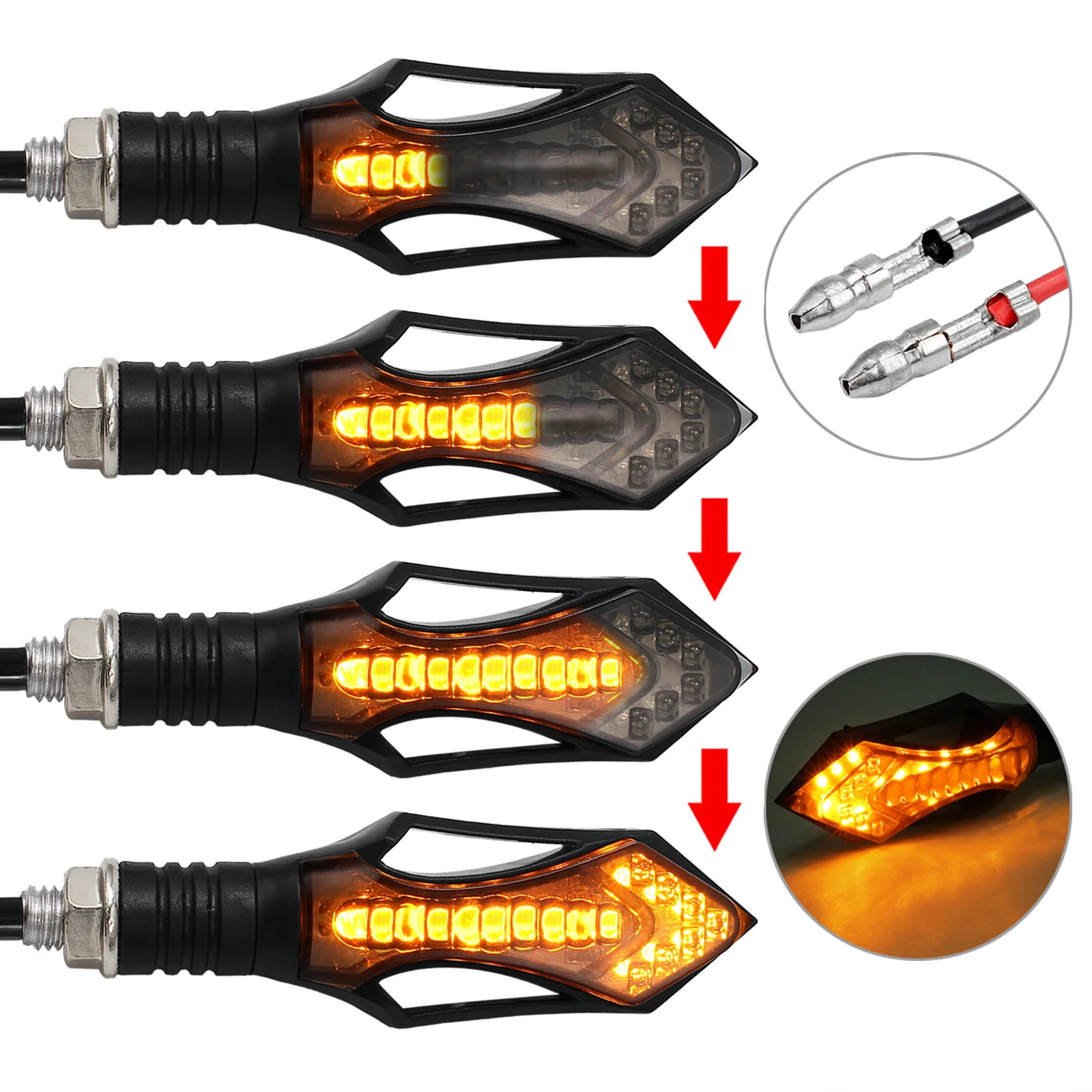 AUTOUTLET 4 шт. мотоциклетные поворотники Реле света струящаяся вода мигающий свет 12LED