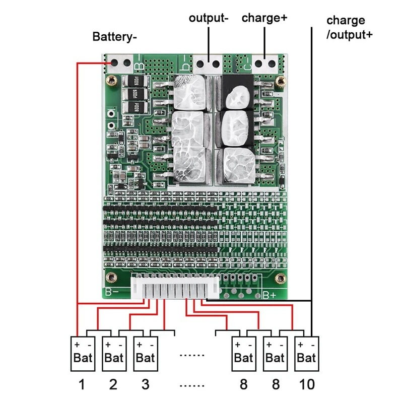 10S 36V 35A литий-ионный Литий-полимерный аккумулятор Защитная плата Bms Pcb для