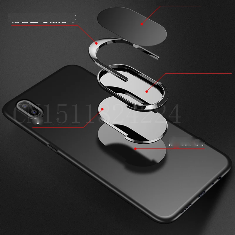 Чехлы с кольцом на палец для Meizu Note 9 силиконовый мягкий матовый защитный чехол из