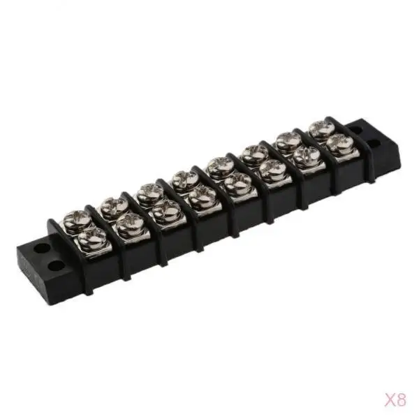 

8 Pcs 30A DC 12V Terminal Block Bus Bar Splits 8 Input to 8 Out For Marine Boat Support Moisture Repellent & Insulat