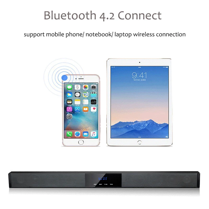 Венге 60 W дистанционного ТВ динамики Soundbar + домой сабвуфер Беспроводной караоке