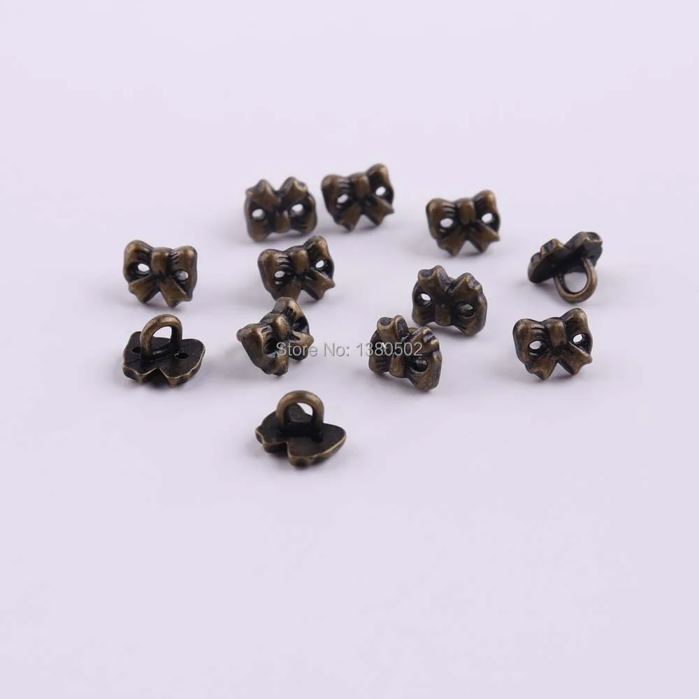 

20 шт./лот 7 мм Бронзовый Цвет бант в форме узла уникальные металлические кнопки Diy ремесло украшение для одежды
