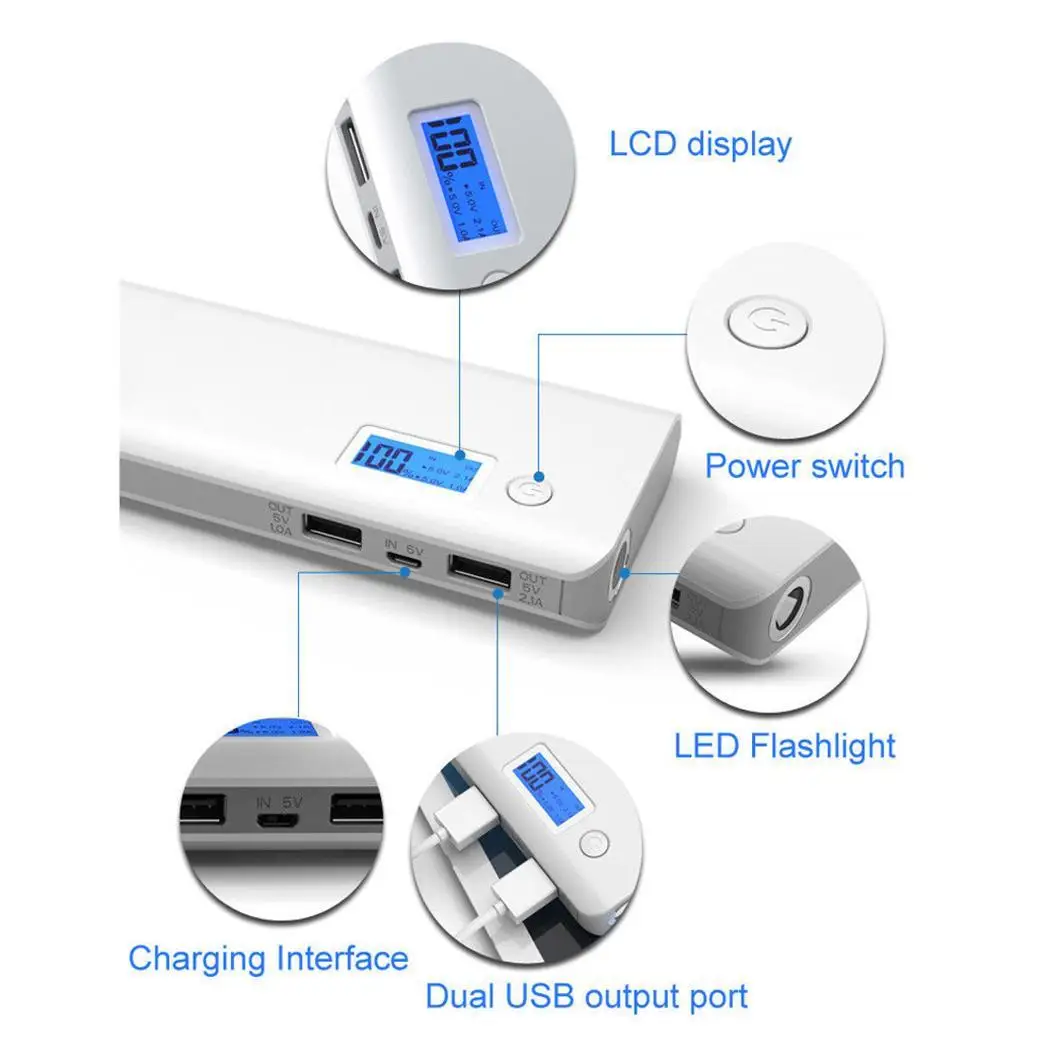Мощность Multi-function портативный с зарядное устройство батарея банк светодио дный