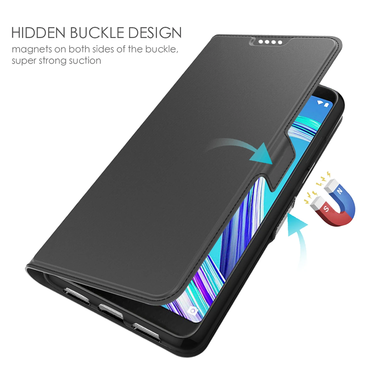 Для Asus ZenFone Max Pro M1 ZB601KL ZB602KL кожаный чехол с магнитной пряжкой для отделением карт и