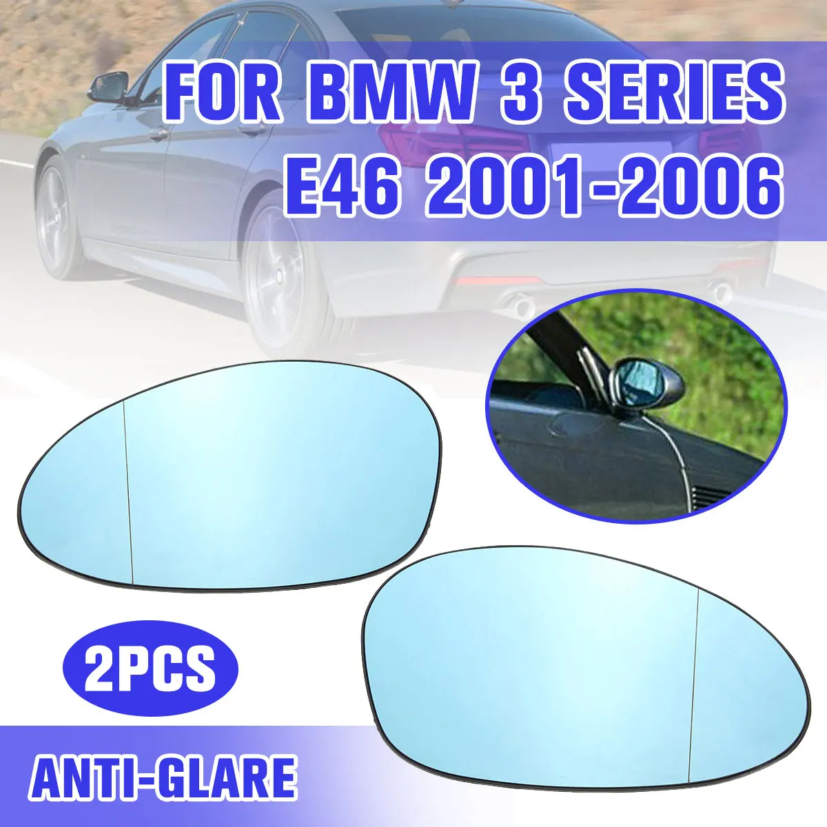 Для BMW M3 E46 2001 2002 2003 2004 2005 2006 правая сторона водителя синее затонированное крыло с