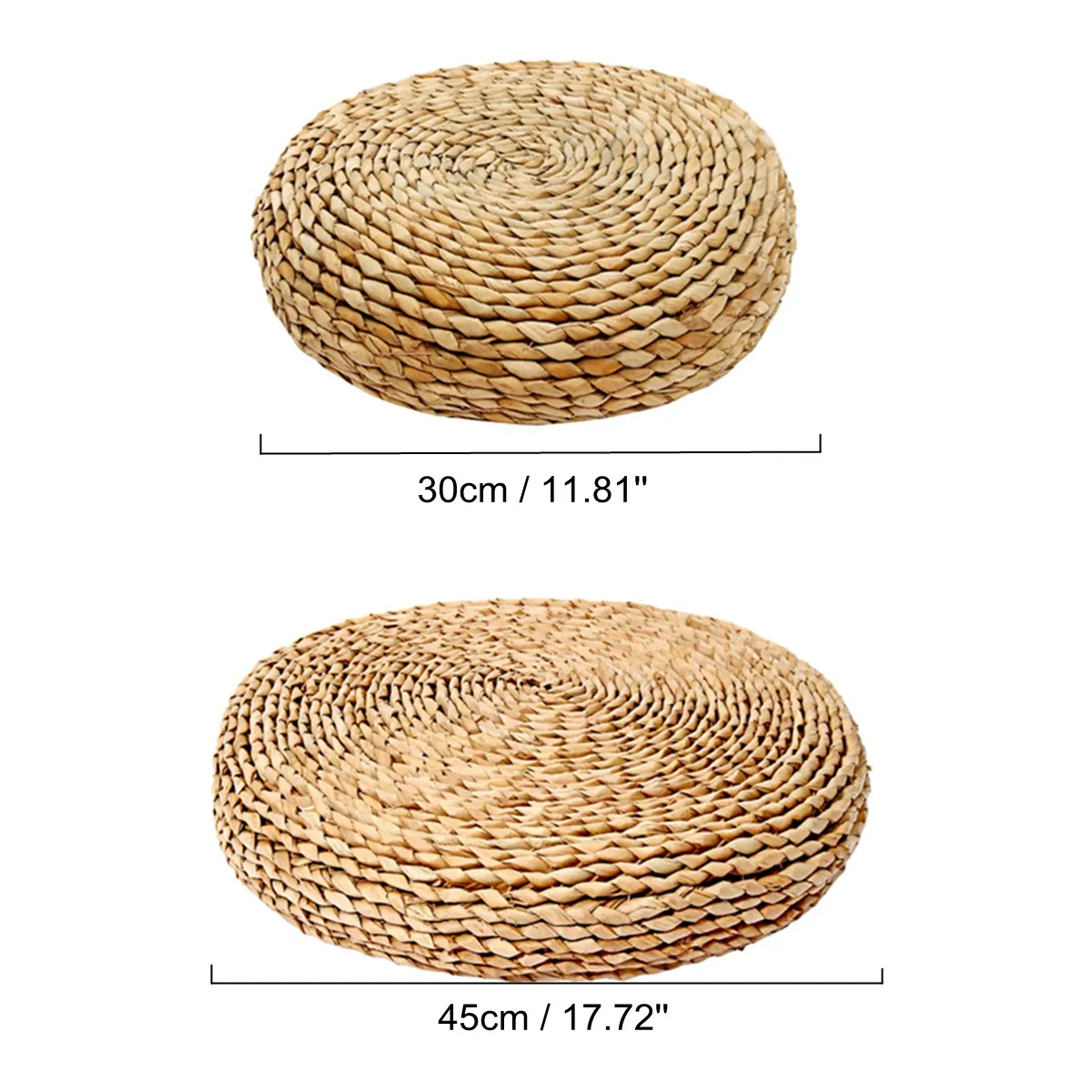 Round Natural Straw Weave Handmade Pillow Floor Yoga Chair Seat Mat Tatami Cushion Thicken Meditation Window 30/40/45cm | Дом и сад
