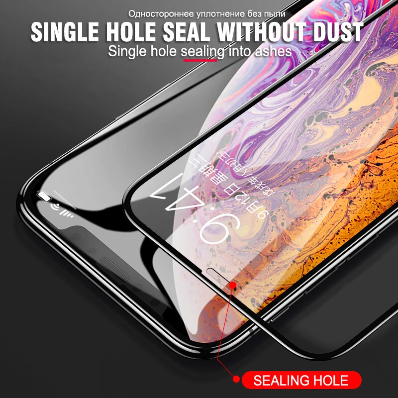 9D закаленное стекло на iPhone X Xs Max Xr протектор экрана полное покрытие Защитное для 6