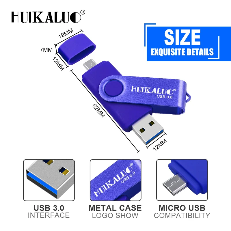 Huikaluo красочные USB 3 0 OTG флэш накопитель для смартфонов/Планшеты/PC флешки 128 Гб 64 32 16