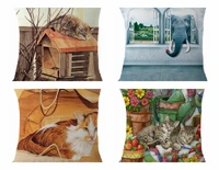 hglegywcat horse linen home throw pillow case cushion case pillowcase soft room gifts single sides printing